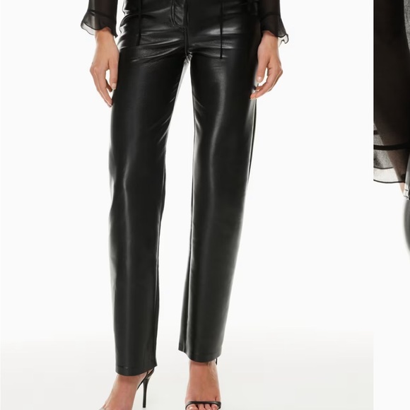 Black Aritzia faux leather high rise Melina pants - Picture 2 of 8